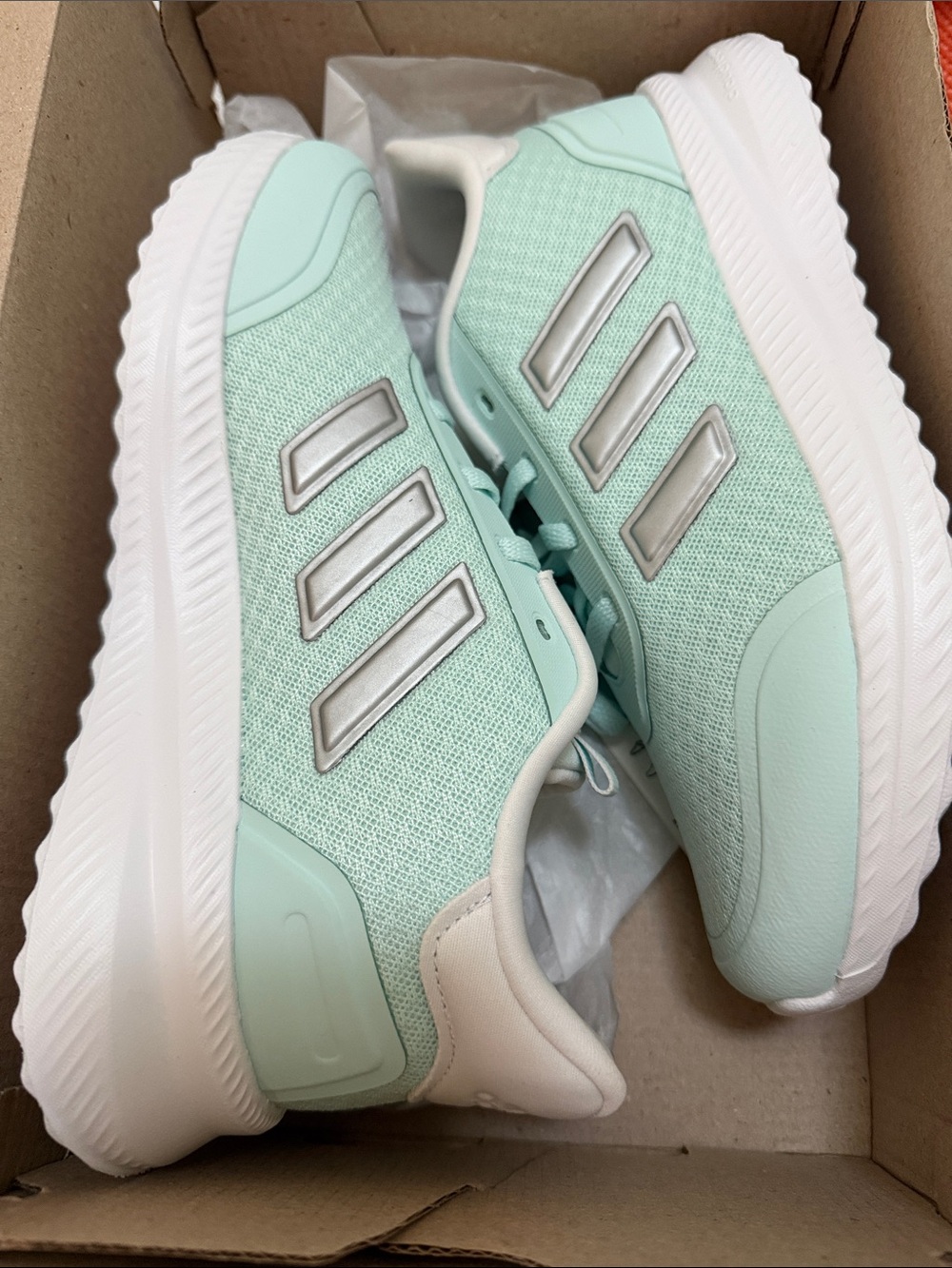 adidas Kids Mint Green & Silver Athletic Sneakers